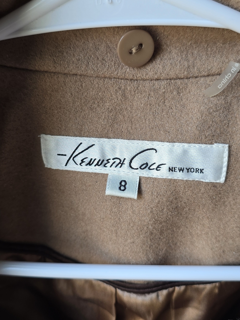 Kenneth Cole Camel/Tan Belted Trench Coat - Picture 4 of 5